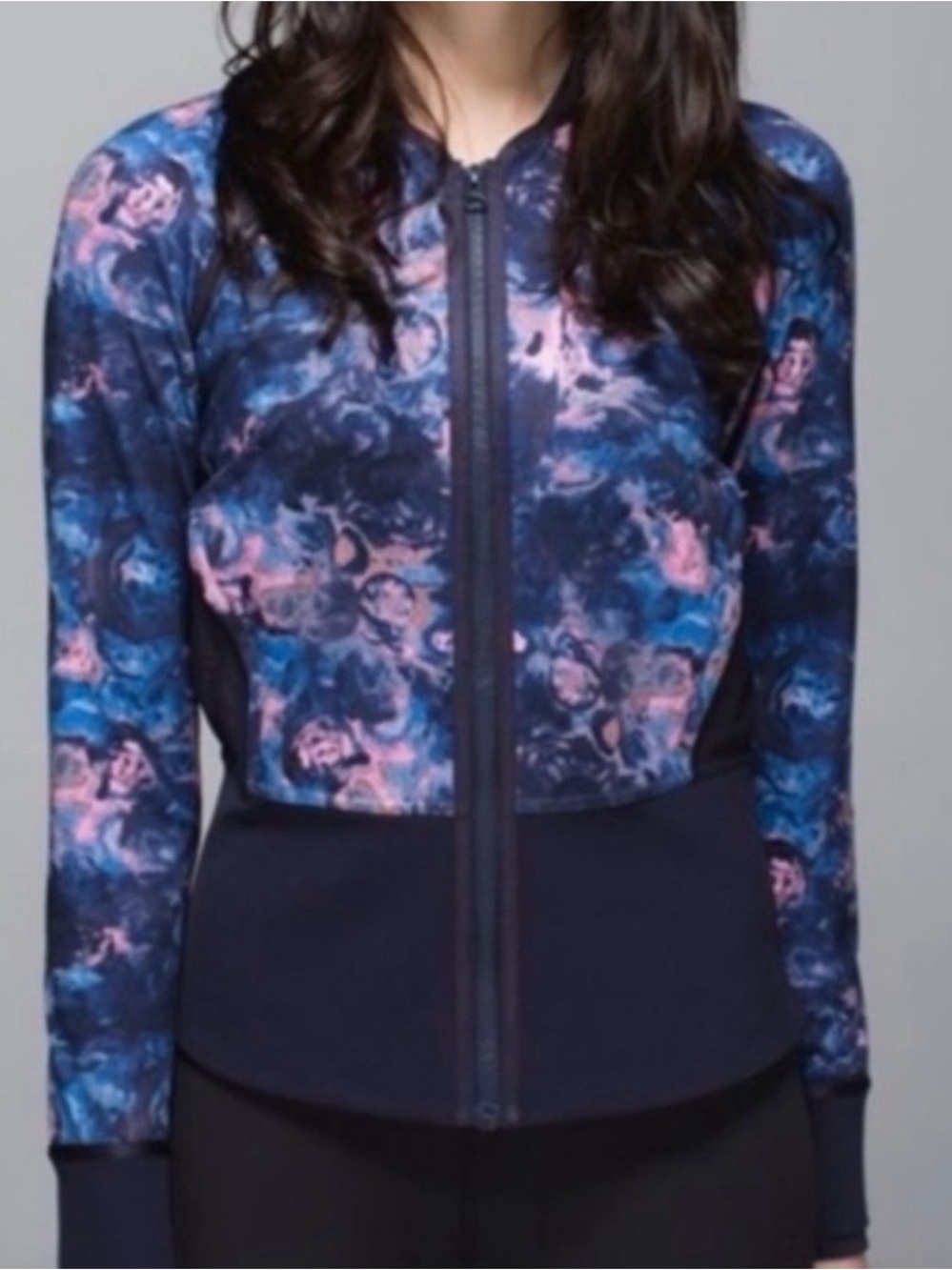 RARE Lululemon If You’re Lucky Watercolor Zip Jacket with Mesh 6 Athleisure Prep